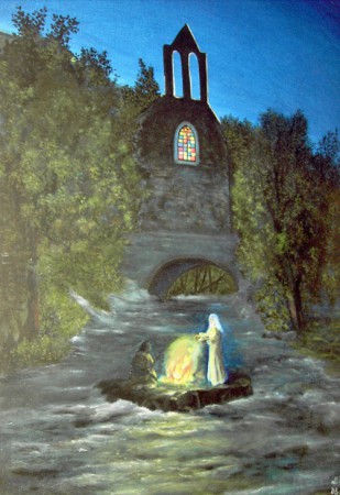 "Point de jonction " huile sur toile  100/80 cm